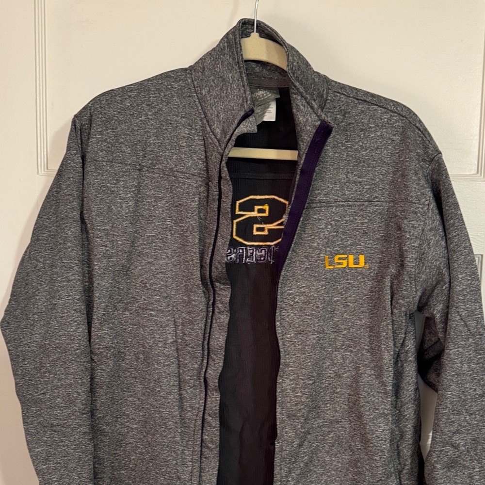 Knights Apparel Gray Full-Zip Jacket with LSU Logo
